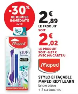 Hyper U Maped Stylo effaçable KIDY Learn offre