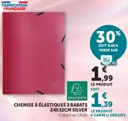 Hyper U EXACOMPTA CHEMISE À ÉLASTIQUES 3 RABATS offre