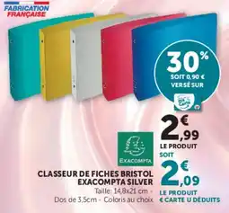 Hyper U EXACOMPTA CLASSEUR DE FICHES BRISTOL offre