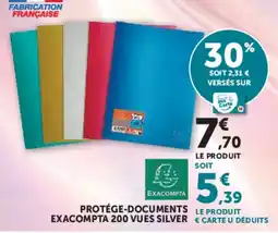 Hyper U Protége-documents exacompta 200 vues silver offre
