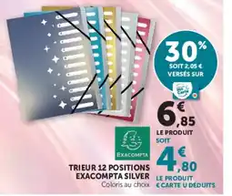 Hyper U EXACOMPTA TRIEUR 12 POSITIONS SILVER offre