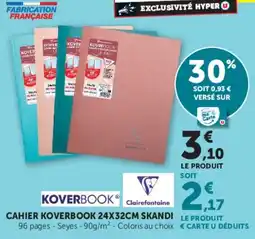 Hyper U KOVERBOOK CAHIER SKANDI offre