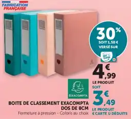 Hyper U EXACOMPTA BOITE DE CLASSEMENT offre