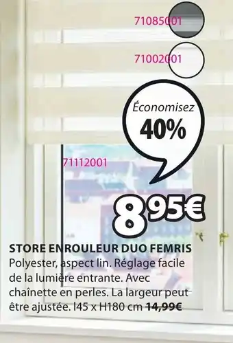 JYSK Store Enrouleur Duo Femris offre