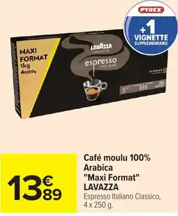 Carrefour LAVAZZA Café moulu 100% Arabica offre