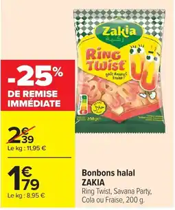 Carrefour ZAKIA Bonbons halal offre