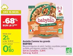 Carrefour Market BABYBIO Assiette Comme les grands offre