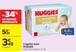 Carrefour Market HUGGIES Lingettes bébé offre