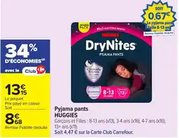 Carrefour Market HUGGIES DryNites Pyjama pants offre