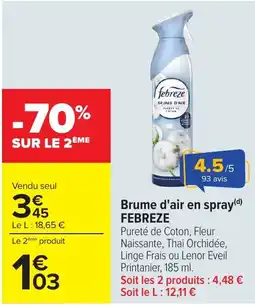 Carrefour FEBREZE Brume d'air offre