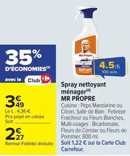 Carrefour MR PROPRE Spray nettoyant ménager offre