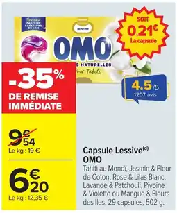 Carrefour OMO Capsule Lessive offre