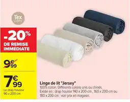 Carrefour Tex HOME Linge de lit "Jersey" offre
