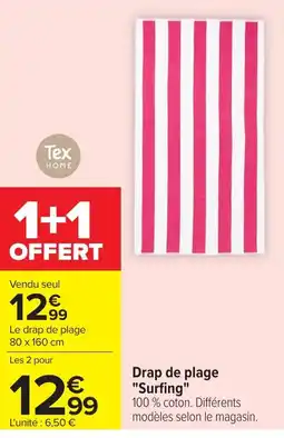 Carrefour Tex HOME Drap de plage offre