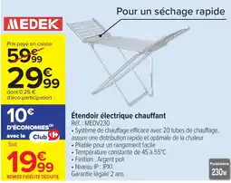 Carrefour MEDEK Étendoir électrique chauffant offre