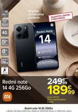 Carrefour Redmi note 14 4G 256Go offre