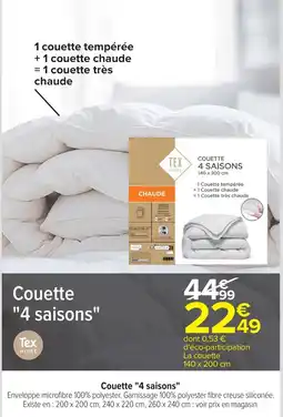 Carrefour Tex Couette "4 saisons" offre