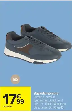 Carrefour Tex Baskets homme offre