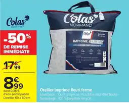 Carrefour Colas Normand Oreiller imprimé fleuri ferme offre