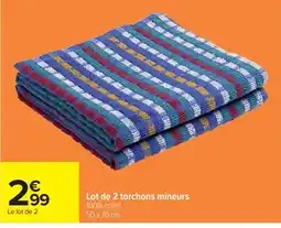 Carrefour Lot de 2 torchons mineurs offre