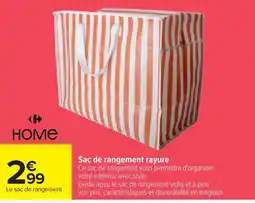 Carrefour HOME Sac de rangement rayure offre