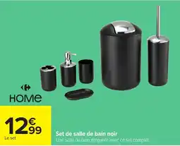 Carrefour HOME Set de salle de bain noir offre