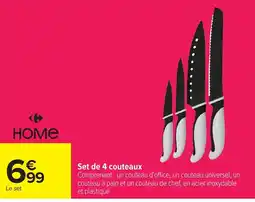 Carrefour HOME Set de 4 couteaux offre