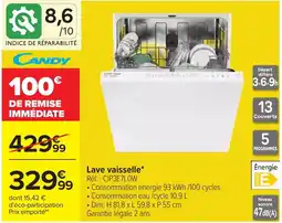 Carrefour CANDY Lave vaisselle* offre