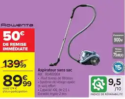 Carrefour Rowenta Aspirateur sans sac offre