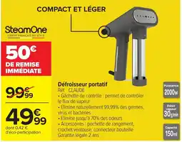 Carrefour SteamOne Défroisseur portatif offre