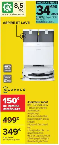 Carrefour ECOVACS Aspirateur robot offre