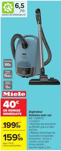 Carrefour Miele Aspirateur traineau avec sac offre