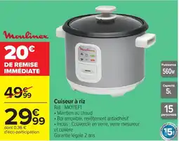 Carrefour Moulinex Cuisseur à riz offre