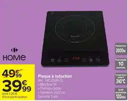 Carrefour HOME Plaque à induction offre
