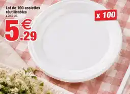 Bazarland Lot de 100 assiettes réutilisables offre