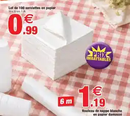 Bazarland Lot de 100 serviettes en papier offre