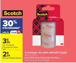 Carrefour Market Scotch ruban adhésifs Crystal offre