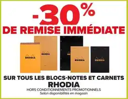 Carrefour Market Rhodia sur tous blocs-notes et carnets offre