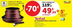 Hyper U Tefal SET 5P INGENIO SIMPLY COOK TEFAL offre