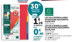 Hyper U EXACOMPTA Intercalaires offre