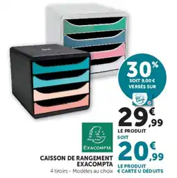 Hyper U EXACOMPTA CAISSON DE RANGEMENT offre
