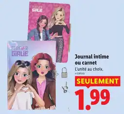 Lidl FOREVER GIRLIE Journal intime ou carnet offre