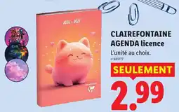 Lidl CLAIREFONTAINE AGENDA licence offre
