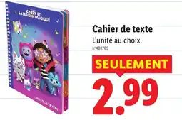 Lidl CABBY ET LA MAISON MAGIQUE CAHIER DE TEXTES offre