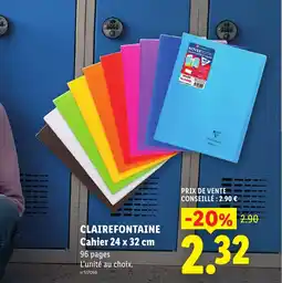Lidl Clairefontaine cahier offre
