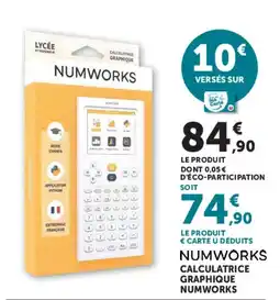 Hyper U NUMWORKS CALCULATRICE GRAPHIQUE offre