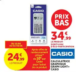 Hyper U CASIO CALCULATRICE GRAPHIQUE GRAPH LIGHT+ offre