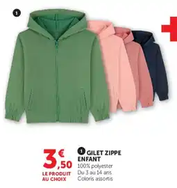 Hyper U GILET ZIPPE ENFANT offre