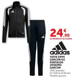 Hyper U adidas VESTE ZIPPE GARCON OU PANTALON JOGGING GARCON offre