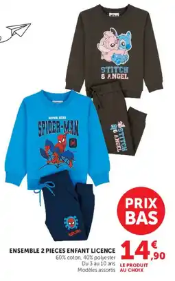 Hyper U ENSEMBLE 2 PIECES ENFANT LICENCE offre